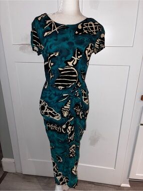 Vintage Bodycon Wrap Dress, All That Jazz, Tibal Midi Dress, 9-10 Rare
